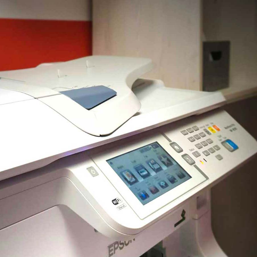 Output-Management Nahaufnahme von Drucker